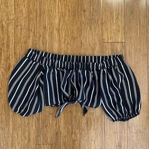 Striped Off-Shoulder Crop Top